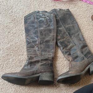 Brown Leather Knee-High Boots